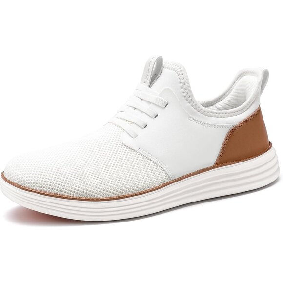 ⚡VILOCY Men's White Fashion Dress Oxfords Business Mesh Breathable Sneakers - Picture 4 of 7